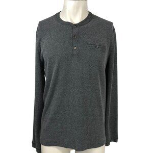 TED BAKER - MEN'S 5 - GRAY LONG SLEEVE POLYESTER BLEND HENLEY SHIRT